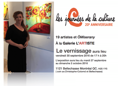 POUR les journées de la culture 19 artistes et ÖMiserany À la Galerie L’ARTISTE