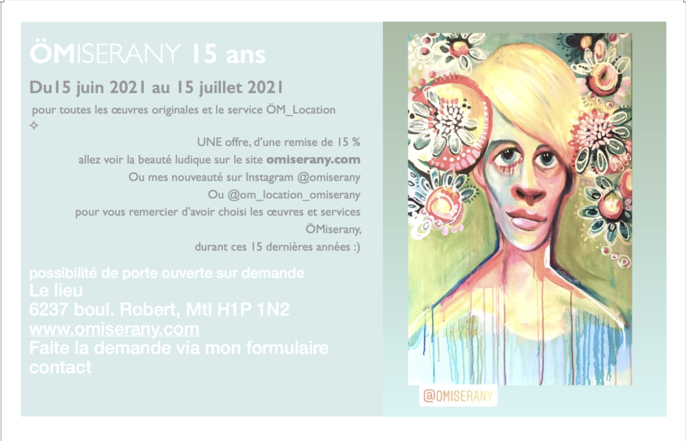 Cartel ÖMiserany 15ans -15% du 15juin-15juillet 2021 le 2021